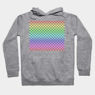 Gray Checkered Rainbow Ombre Pattern Hoodie